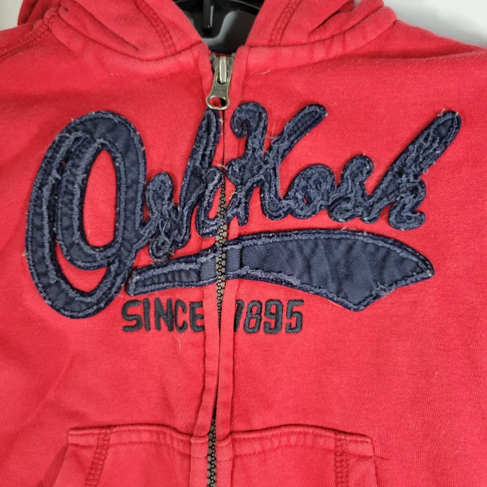 OshKosh B'gosh Red Full Zip Hoodie Size 4T
